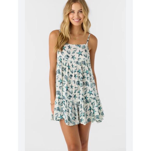 NWT ONeill Rilee Saltwater Essential printed dress beach/starfish/shell cover S - Picture 1 of 12